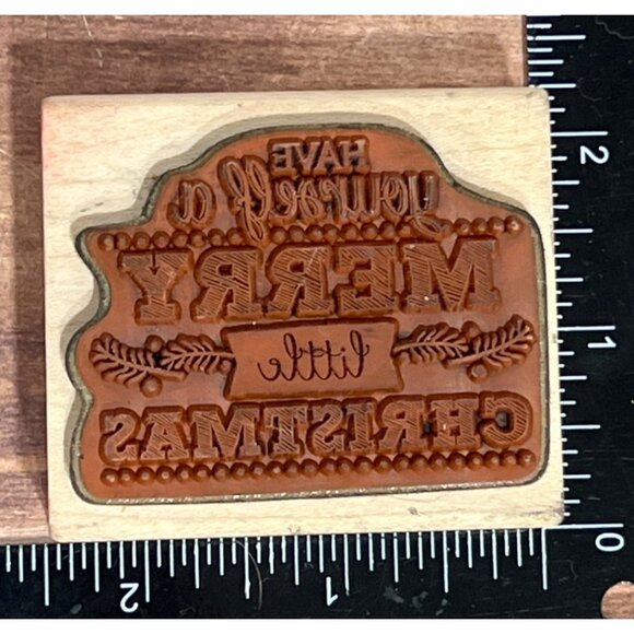 1996 ALL NIGHT MEDIA CHRISTMAS GREETING 274F WOOD MOUNTED RUBBER STAMP - Picture 2 of 5